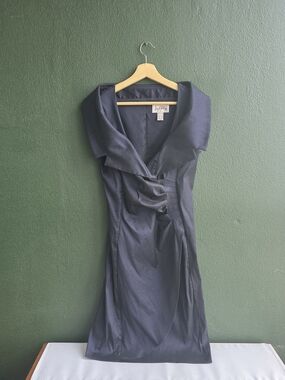 JOSEPH RIBKOFF Navy Sheath Dress with Draped Detail Sz 12
